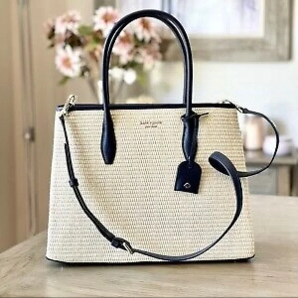 Eva straw medium store top zip satchel